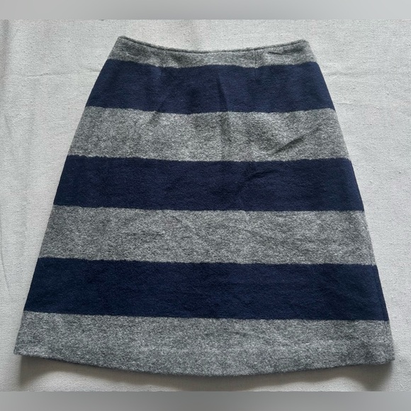 BODEN Wool Blend Buttoned Striped Skirt - Picture 3 of 4